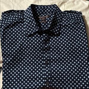 Michael Kors Dark Blue Diamond Print Men's Shirt